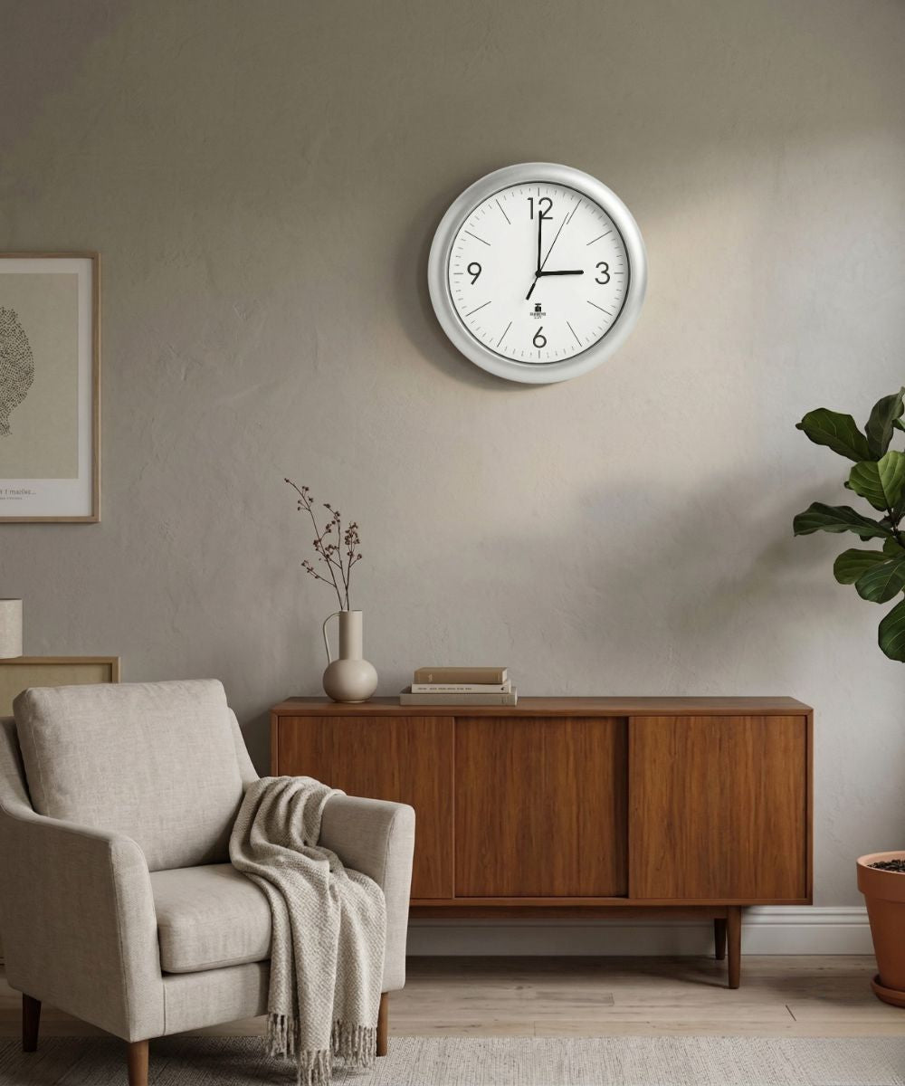 Chicago Lighthouse Designer Quartz Wall Clock – Modern 14” Minimalist Wall Clock – LampsUSA, view 3