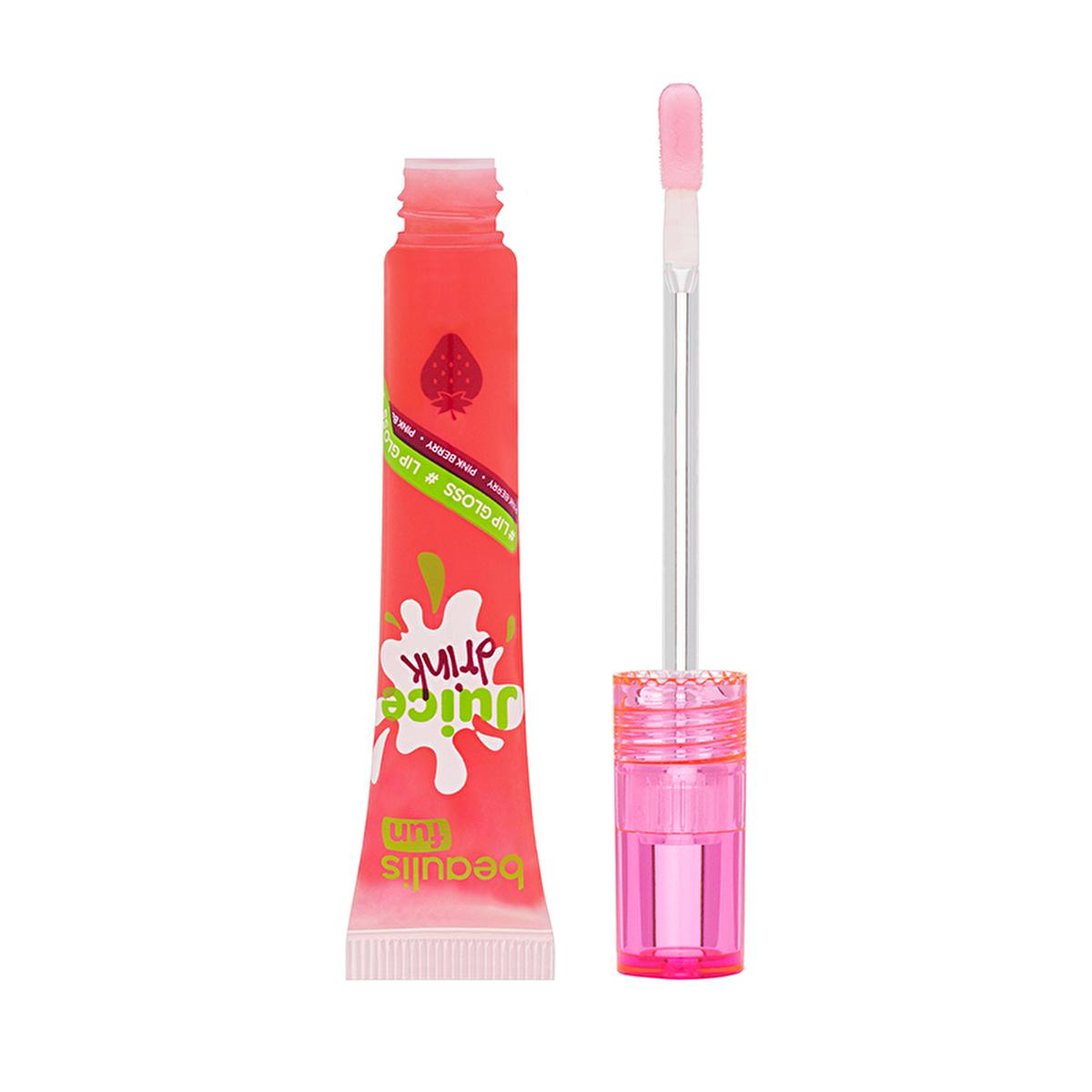 Beaulis Fun Juicy Drink Pink Berry Lip Gloss: Shiny, Moisturizing, Non-Sticky for Glossy Lips