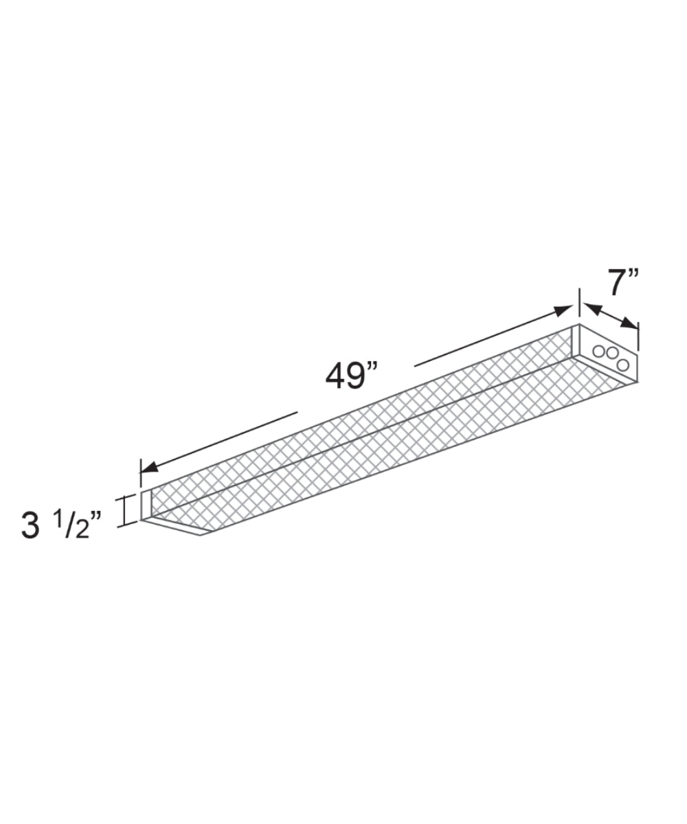 49"W Prismatic Wraparound 1-Light Integrated LED Light LightStrip Ceiling Light Fixture by RP Lighting – LampsUSA, view 5