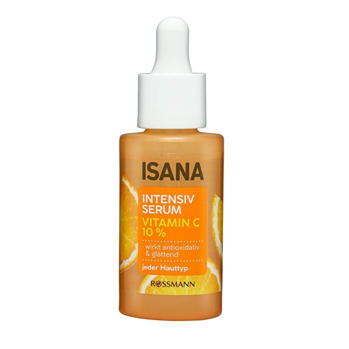 Isana 10% Vitamin C Facial Serum - Brightening & Skin Smoothing - Vegan, Dermatologically Tested - Grapefruit Infused for Radiant Skin