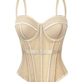 MyClosetAid Mesh See-Through Fishbone Corset — fabric or material detail