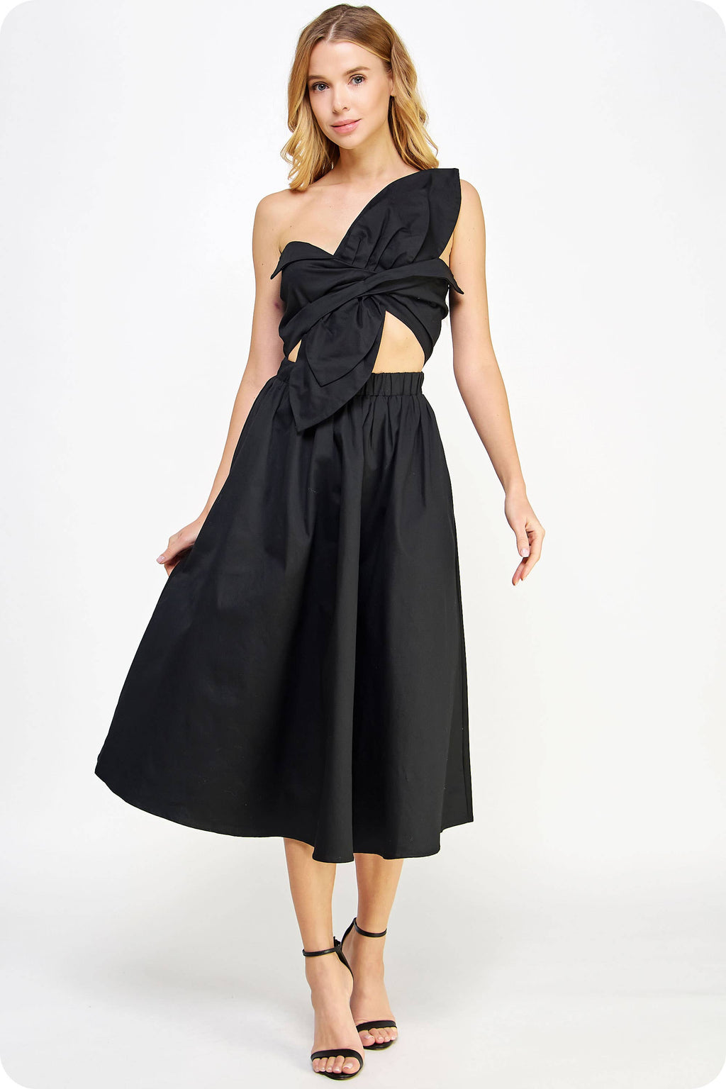 Black Knotted Bow Dress