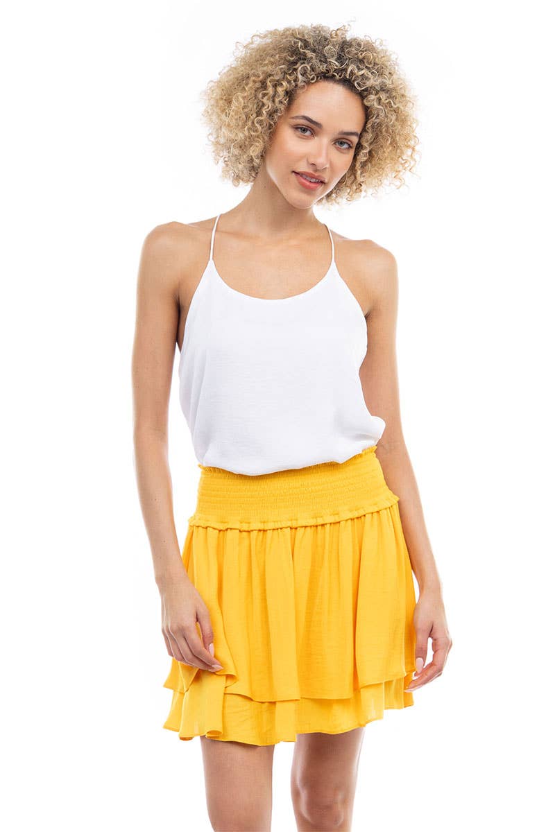 Pretty Little Patriot Pretty Little Patriot Sunflower Yellow Flared Skirt -clearance — product category context
