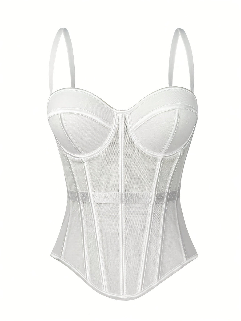 MyClosetAid Mesh See-Through Fishbone Corset — back view