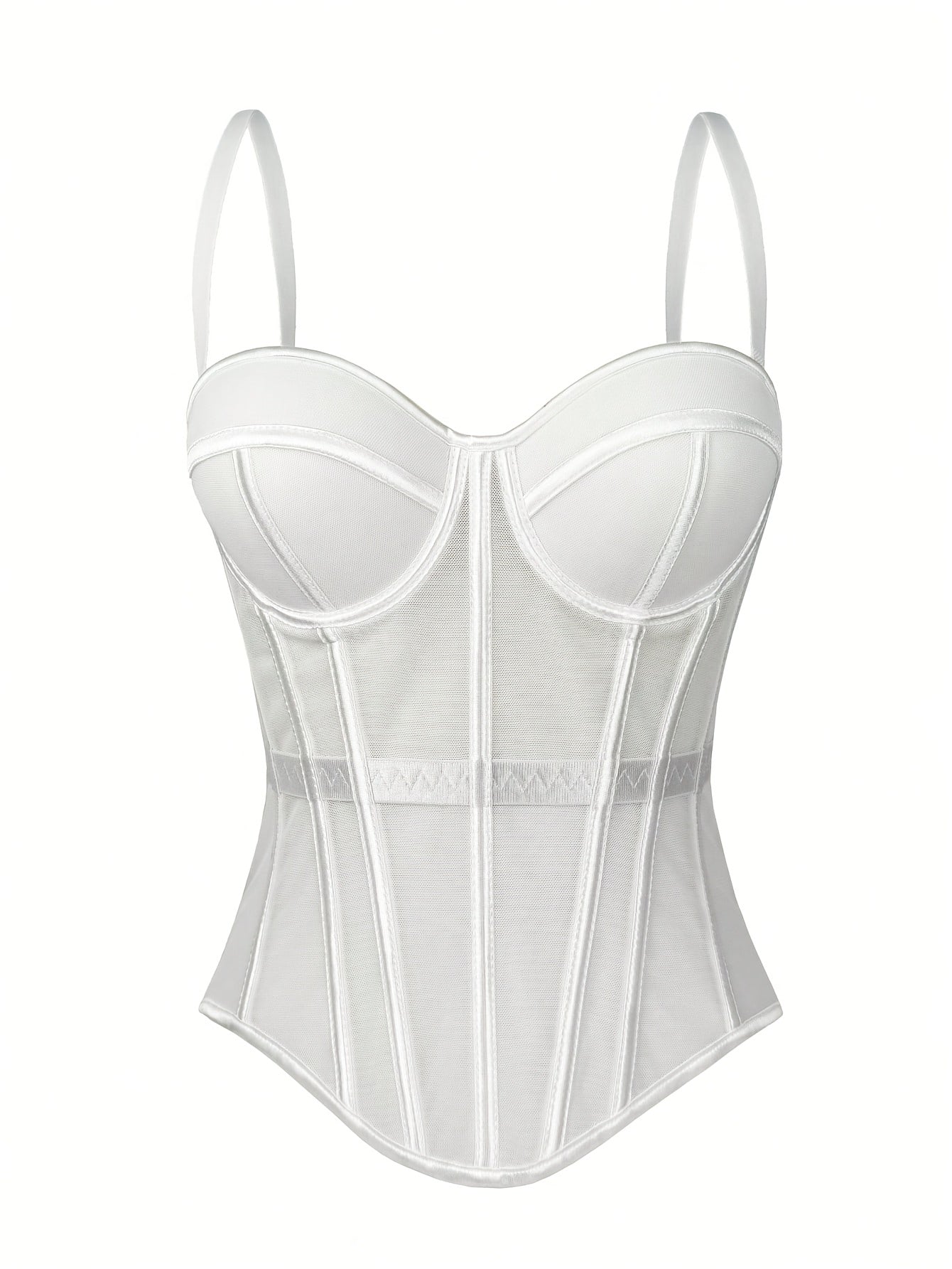 MyClosetAid Mesh See-Through Fishbone Corset — back view