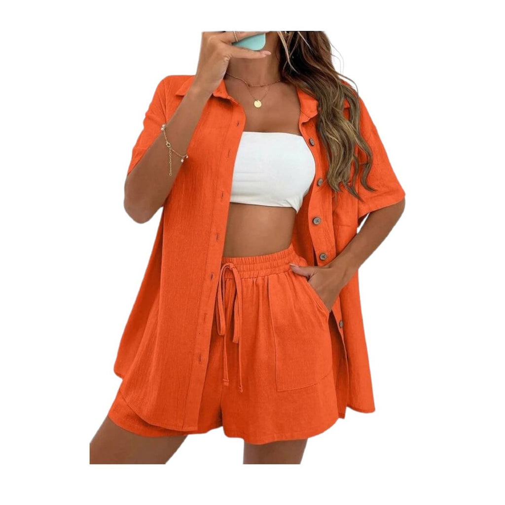 Pretty Little Patriot Pretty Little Patriot Tangerine Short Set -clearance — construction detail