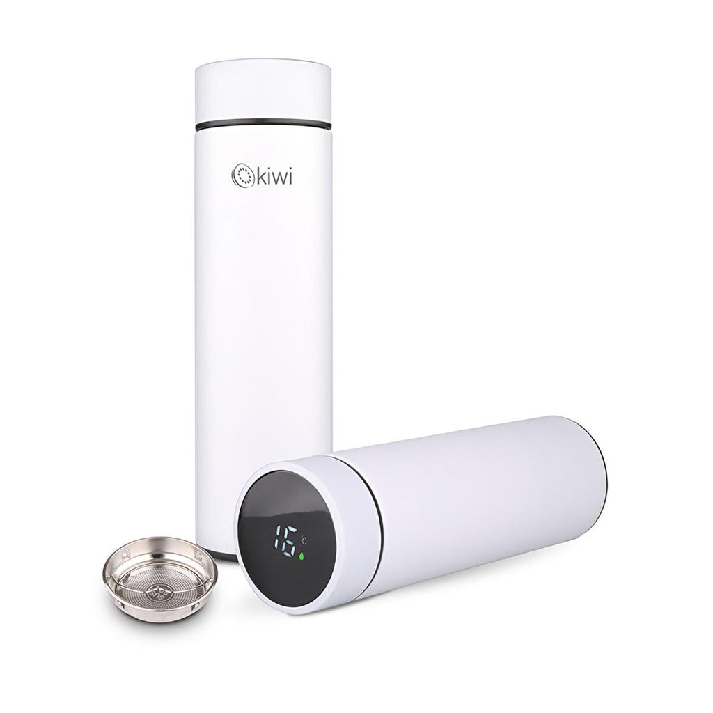 Kiwi Digital Thermos: 500ml Stainless Steel Insulated Water Bottle with Temperature Display - Keeps Drinks Hot & Cold for Camping, Travel