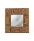 UMA Brown Wicker Frame - 16.25" Wall Mirror – LampsUSA