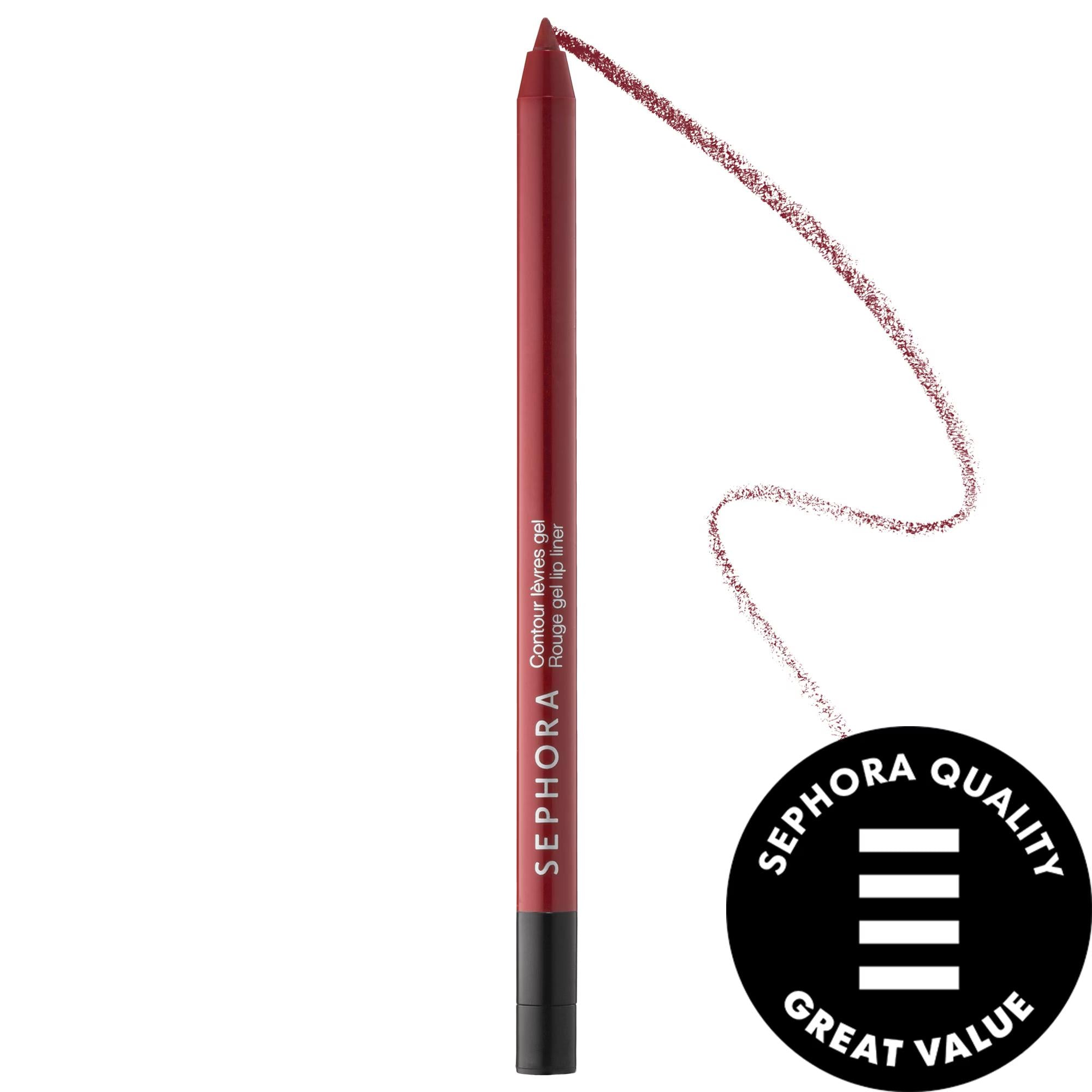 Retractable Rouge Gel Lip Liner by Rouge - Long-Lasting, Non-Drying Lip Contour Enhancer with Built-in Sharpener