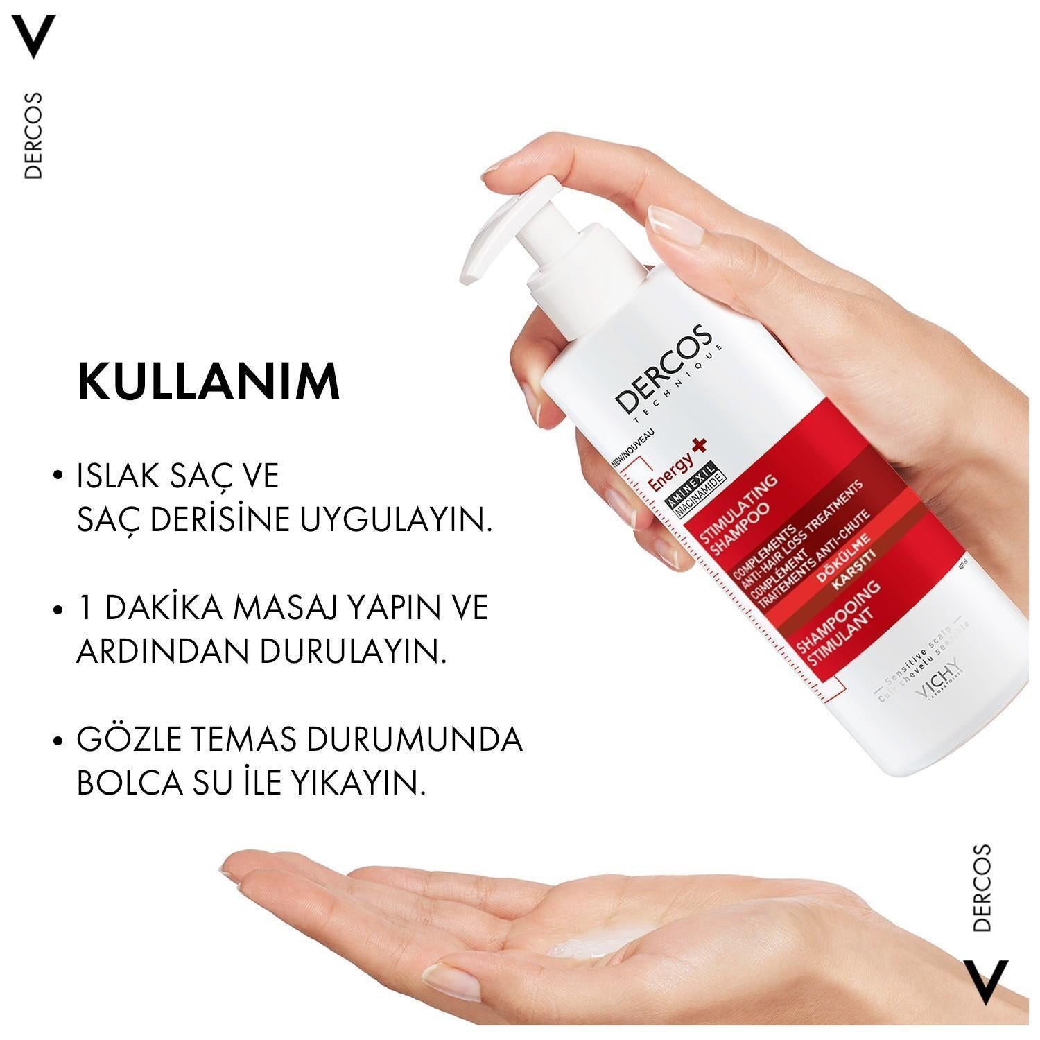 Vichy Dercos Energising Anti-Hair Loss Shampoo 400ml - Energizing Formula, Dermatologically Tested