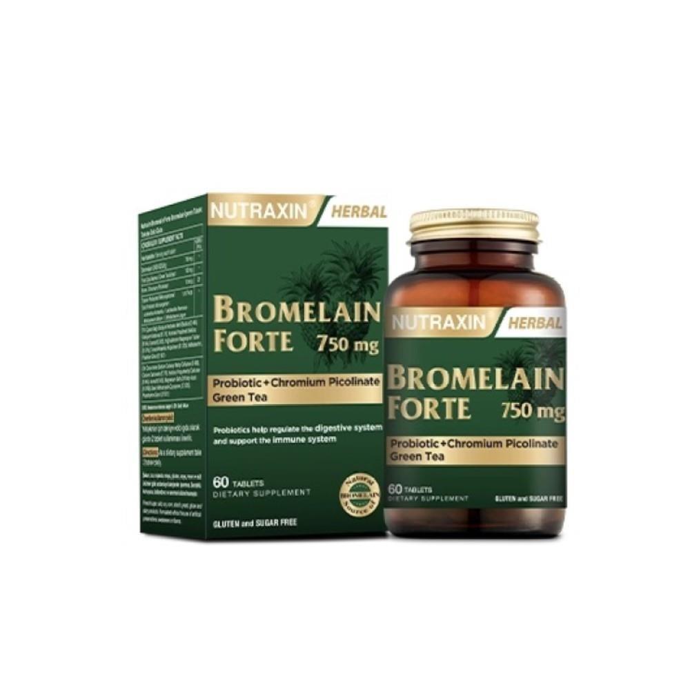 Nutraxin Bromelain Forte 60 Tablets - Digestive Health & Immune System Support Supplement