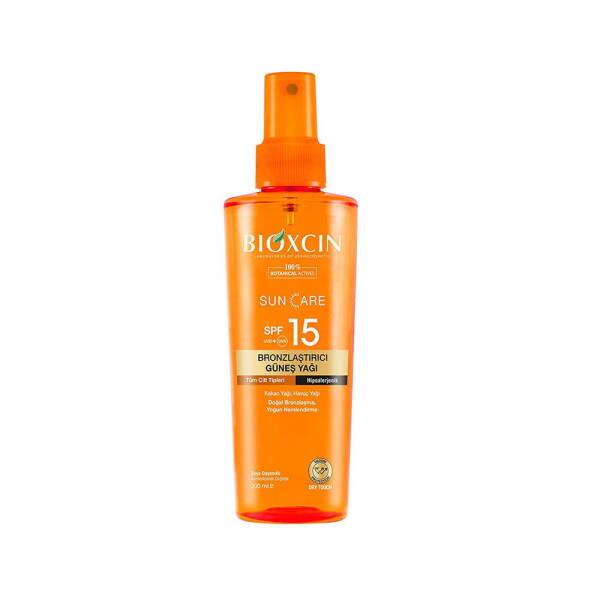 Bioxcin Suncare Tanning Sun Oil SPF15 - Natural Tanning Oil for All Skin Types