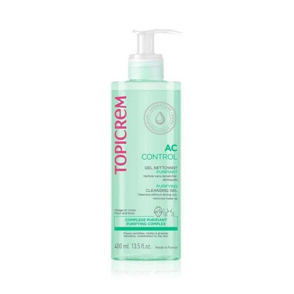 Topicrem Purifying Cleansing Gel for Oily & Sensitive Skin - Gentle, Paraben-Free Facial Cleanser - 13.53 fl oz