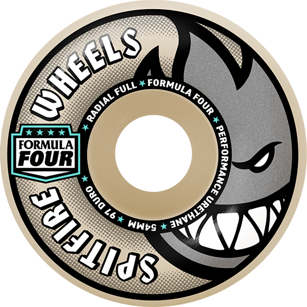 Spitfire Wheels F4 Radial Full 54mm 97a - Natural (Set of 4) by Skates USA