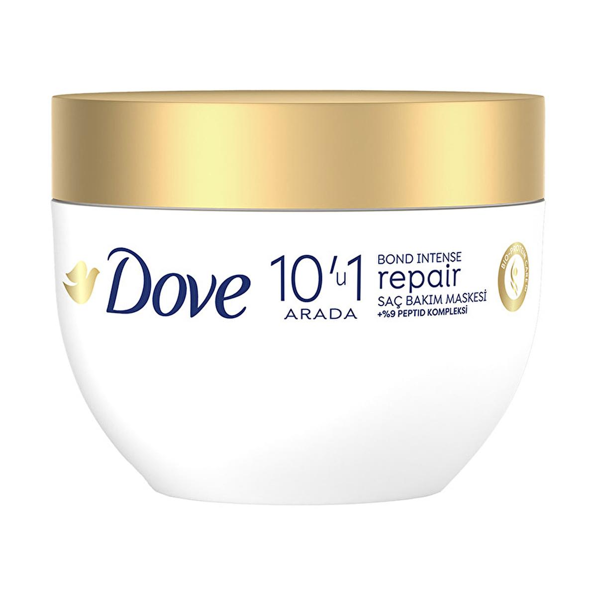 Dove Bond Intense Repair Hair Mask: Peptide Treatment for Damaged Hair, Deep Conditioning, Split End Repair & Heat Protection - 265ml