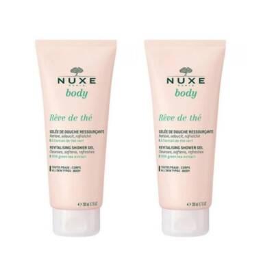 Nuxe Reve De The Revitalizing Shower Gel (2 x 200ml): Gentle, Vegan Formula with Green Tea for a Refreshing & Natural Cleanse