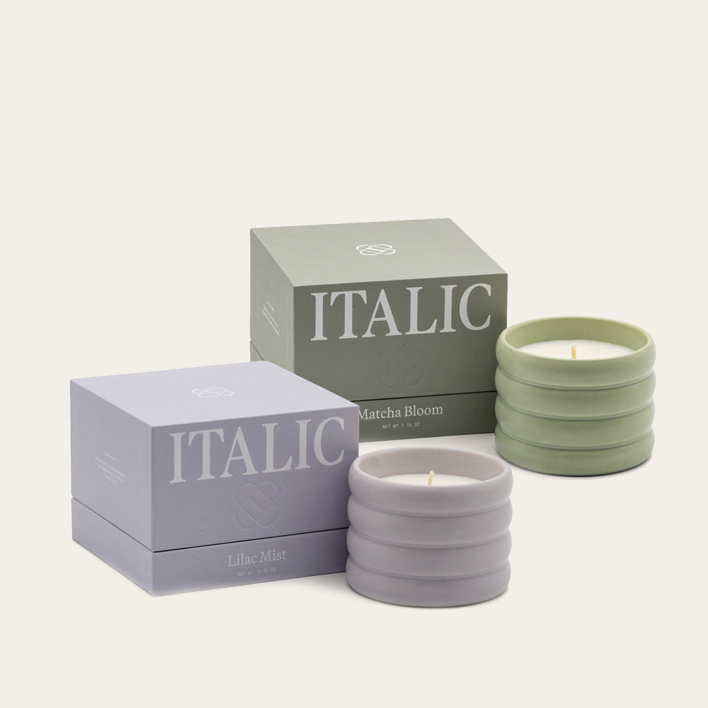 Italic Ceramic Candle — lifestyle context