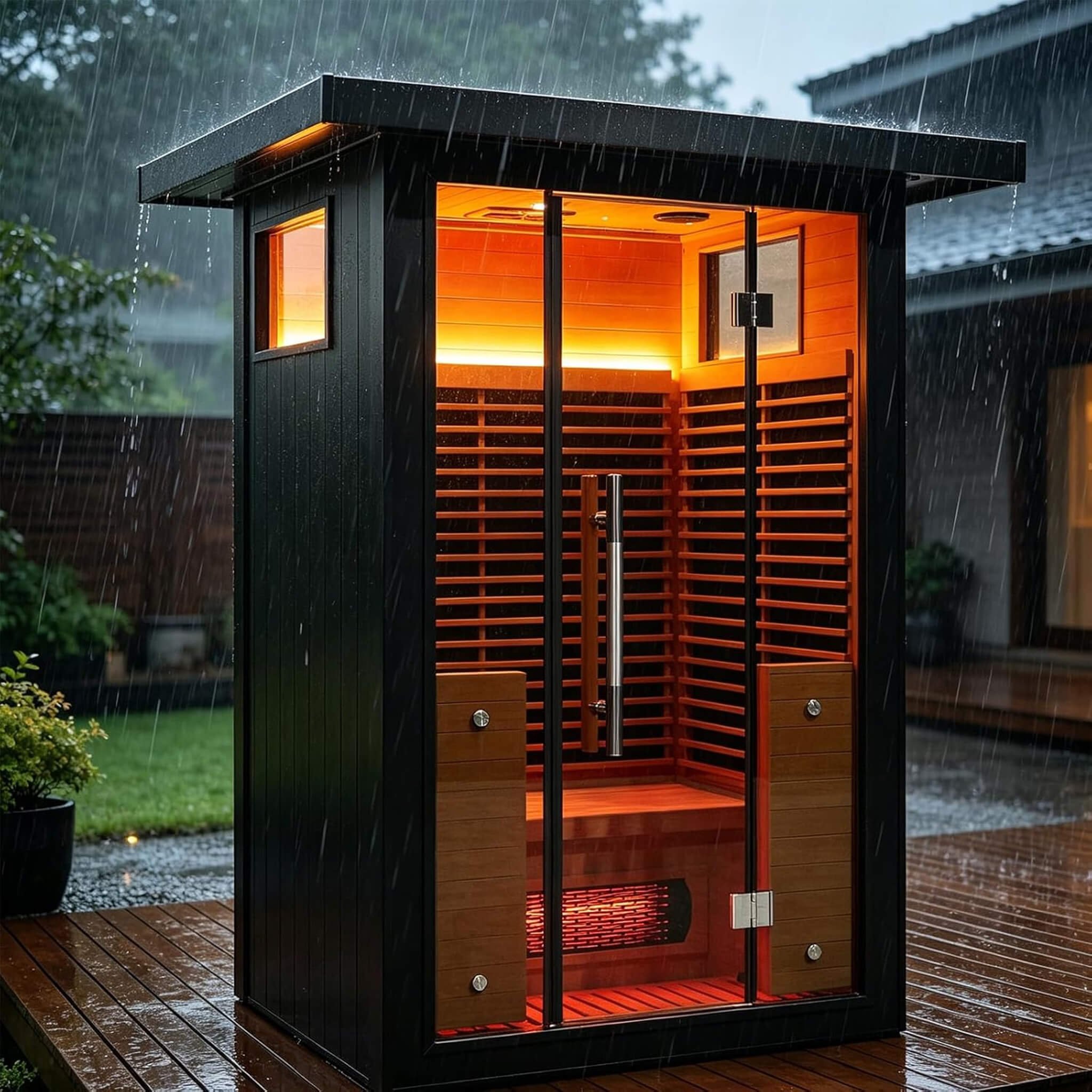 Thermora Lugano 2-Person Outdoor Full-Spectrum Infrared Sauna With Aluminum Alloy Exterior & WiFi (SAK14973) – SAKSBY WHOLESA