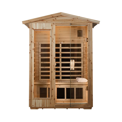 Thermora Vexa Luxury 2-Person Outdoor Low EMF Hemlock Infrared Sauna With Bluetooth And Chromotherapy Light (SAK97318) – SAKS