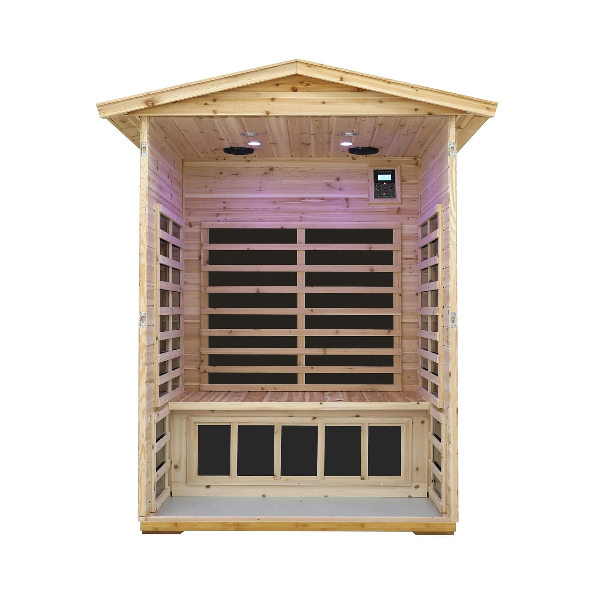 Thermora Vexa Luxury 2-Person Outdoor Low EMF Hemlock Infrared Sauna With Bluetooth And Chromotherapy Light (SAK97318) – SAKS
