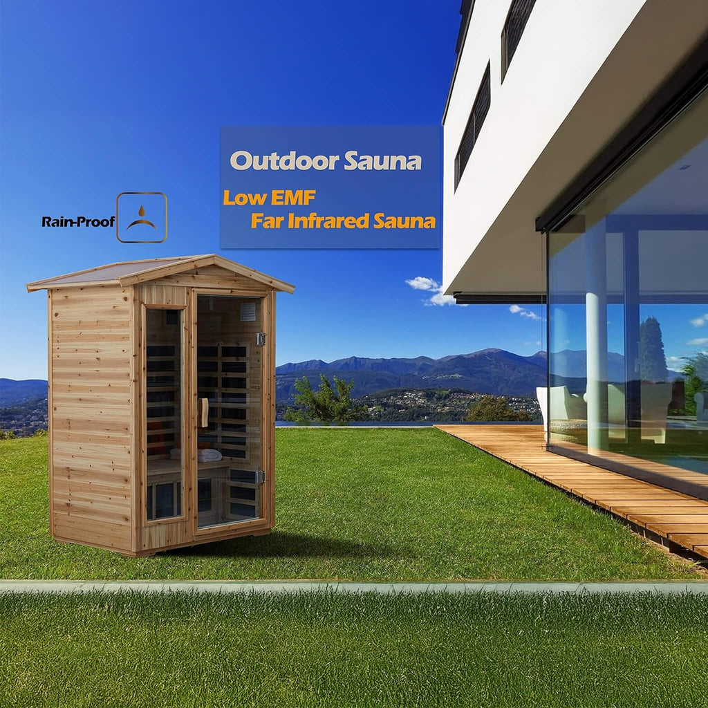 Thermora Vexa Luxury 2-Person Outdoor Low EMF Hemlock Infrared Sauna With Bluetooth And Chromotherapy Light (SAK97318) – SAKS