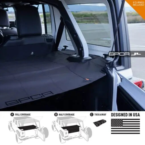 GPCA Jeep Wrangler JL 4DR Cargo Cover LITE (2018+) — detail close-up