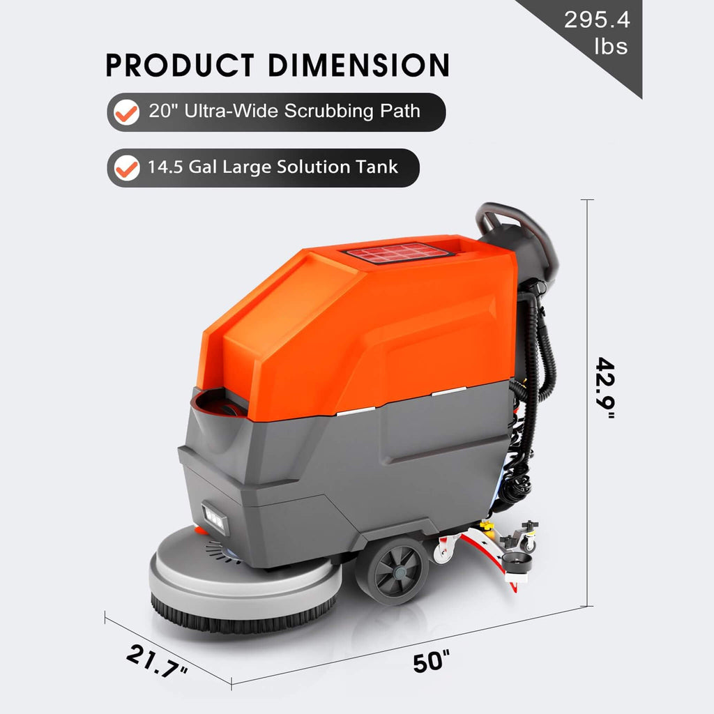 20-Inch Heavy-Duty All-In-One Commercial Electric Walk-Behind Floor Scrubber (SAK52973) – SAKSBY WHOLESALE, view 11
