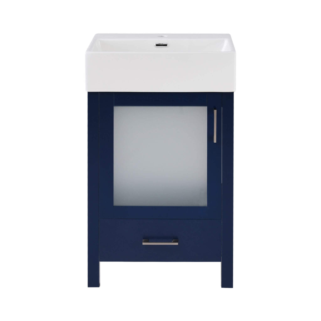 Nuvia 20-Inch Modern Bathroom Vanity With Ceramic Sink And Storage Cabinet (SAK83047) – SAKSBY WHOLESALE