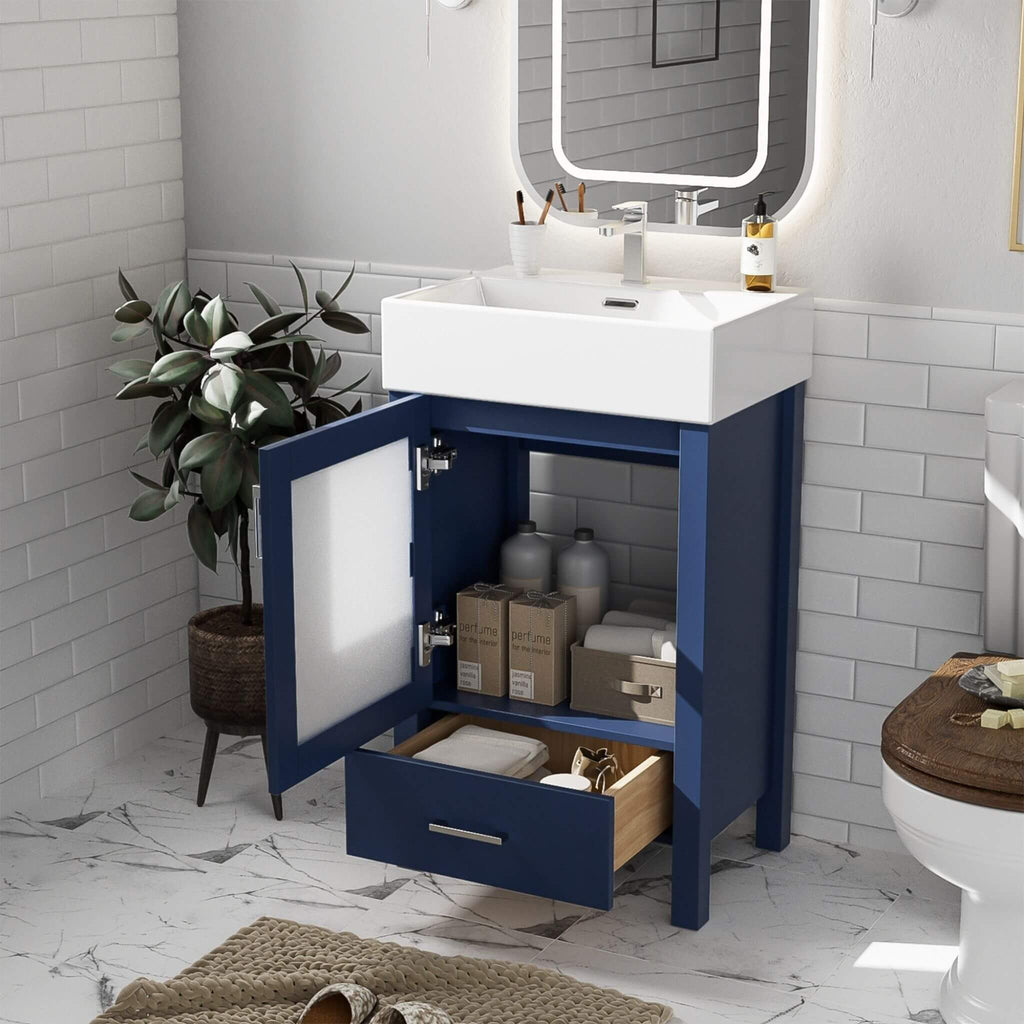 Nuvia 20-Inch Modern Bathroom Vanity With Ceramic Sink And Storage Cabinet (SAK83047) – SAKSBY WHOLESALE, view 4