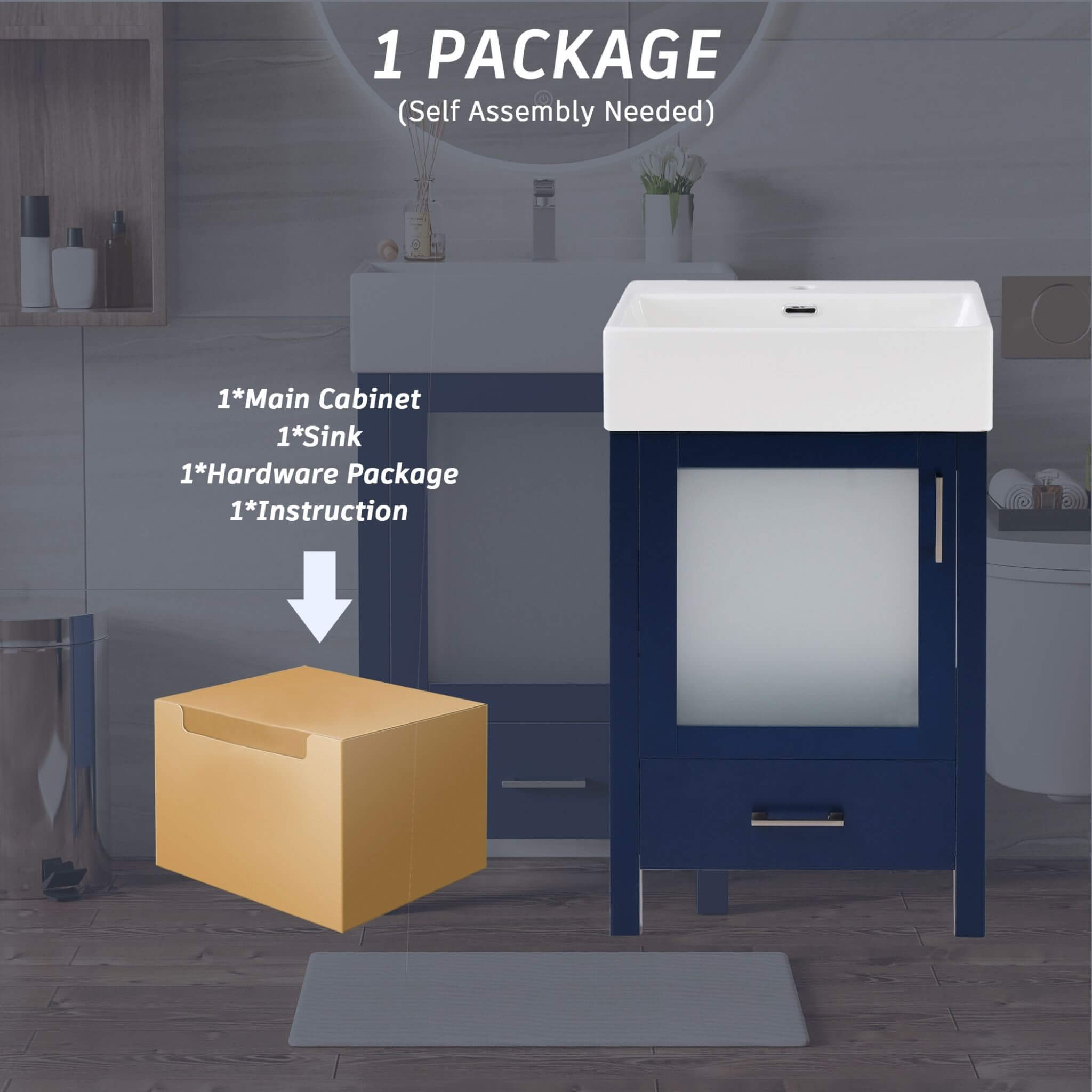 Nuvia 20-Inch Modern Bathroom Vanity With Ceramic Sink And Storage Cabinet (SAK83047) – SAKSBY WHOLESALE, view 9