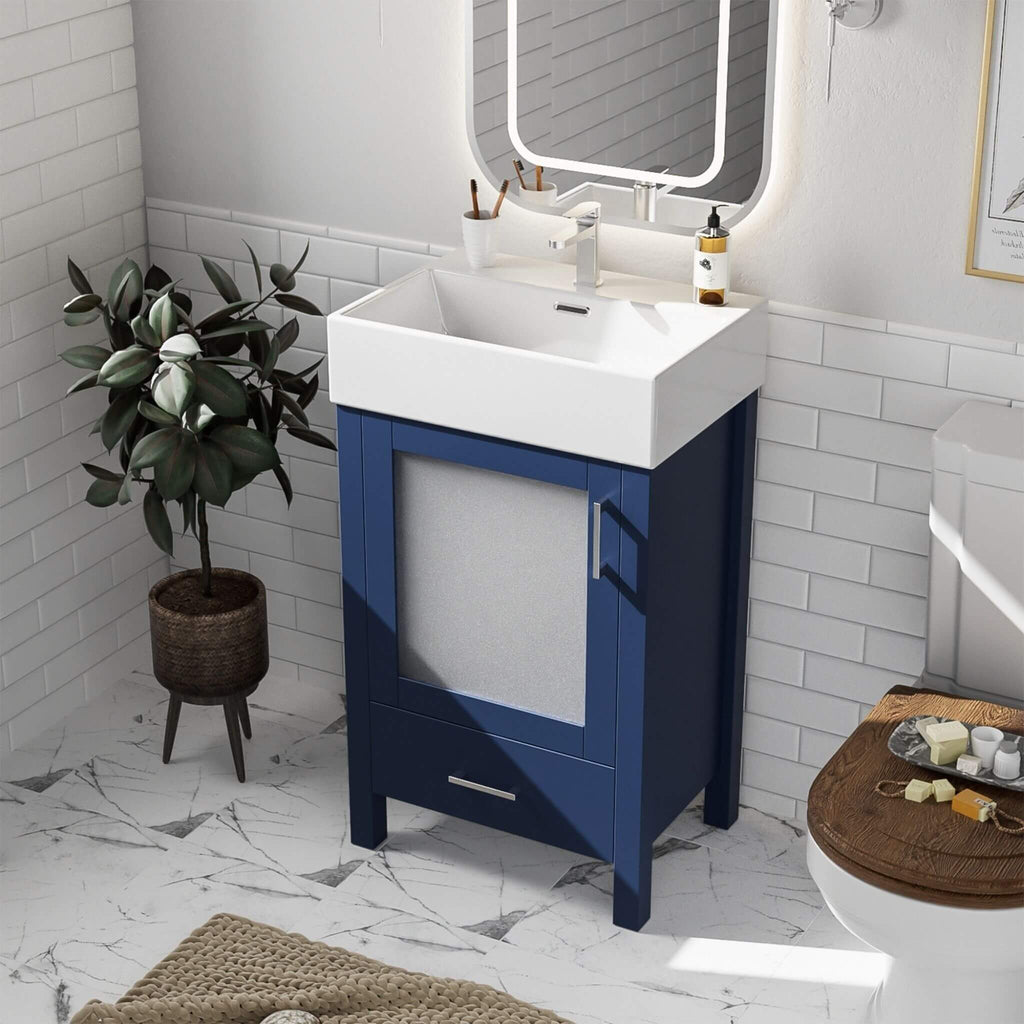 Nuvia 20-Inch Modern Bathroom Vanity With Ceramic Sink And Storage Cabinet (SAK83047) – SAKSBY WHOLESALE, view 5