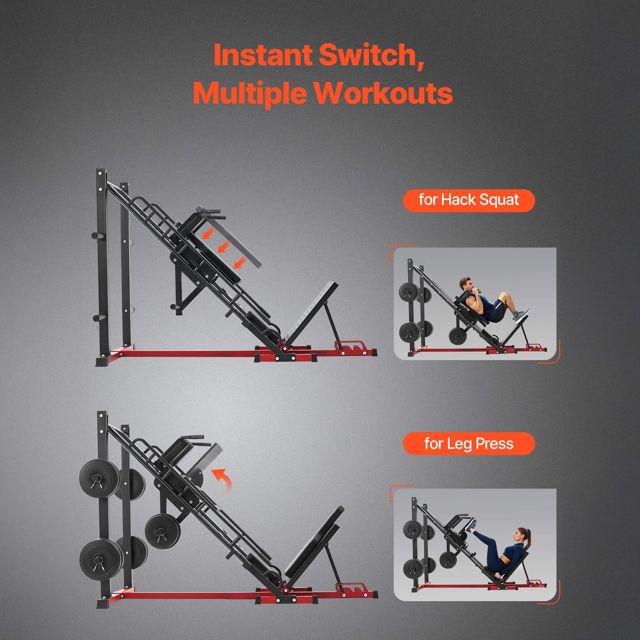 Rovix 2000LBS Adjustable Leg Press And Hack Squat Machine For Home Gym Workouts (SAK53148) – SAKSBY WHOLESALE, view 6