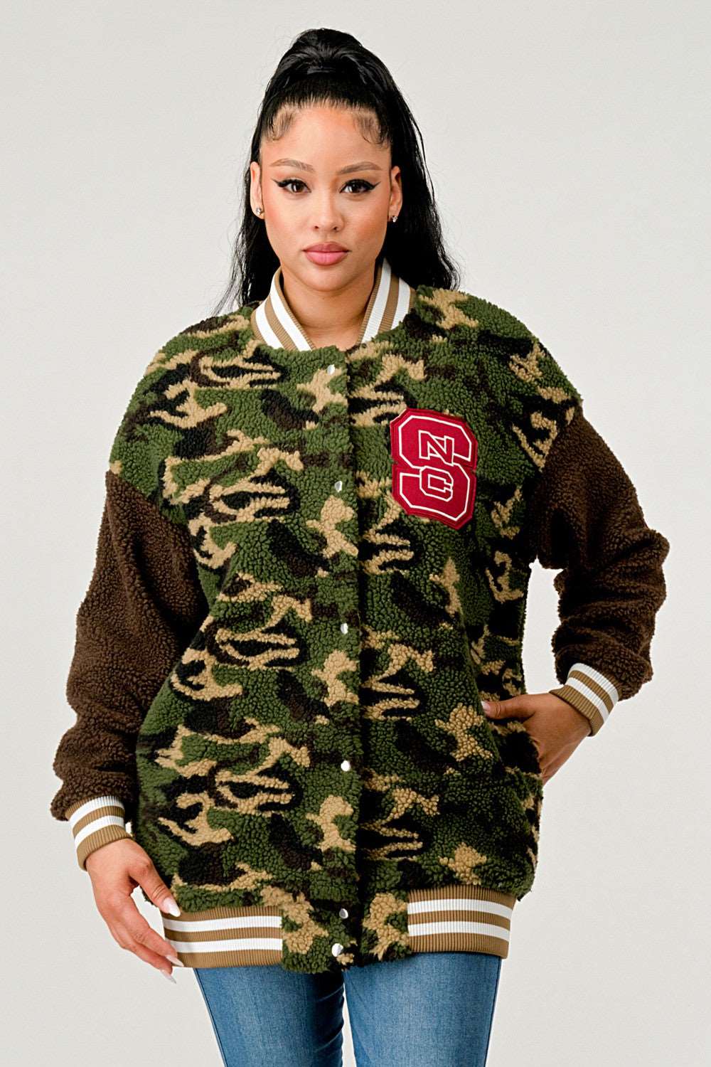 Camo Street Scholar Letterman Jacket