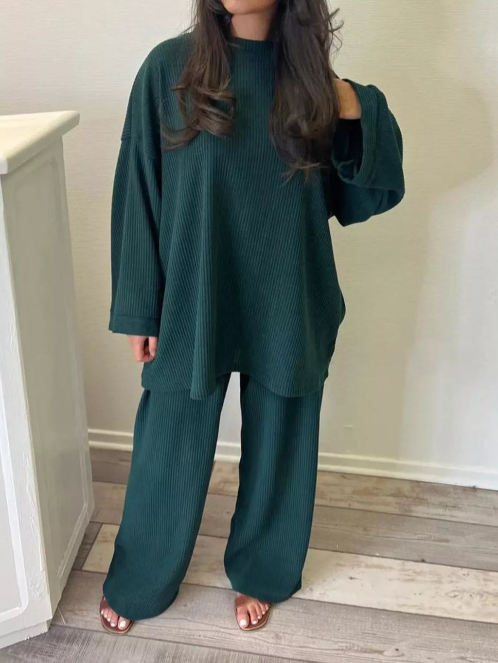 Relaxed Fit Corduroy Top and Pants Set