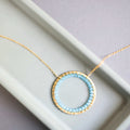 PARKEN JEWELRY PARKEN JEWELRY Blue Chalcedony Halo Necklace — main product shot