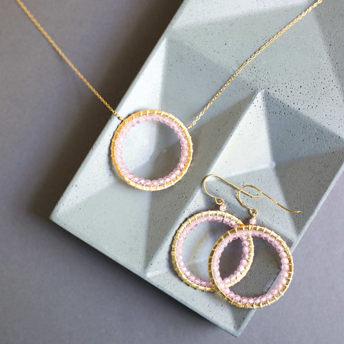 PARKEN JEWELRY PARKEN JEWELRY Rose Quartz Halo Jewelry Set — main product shot