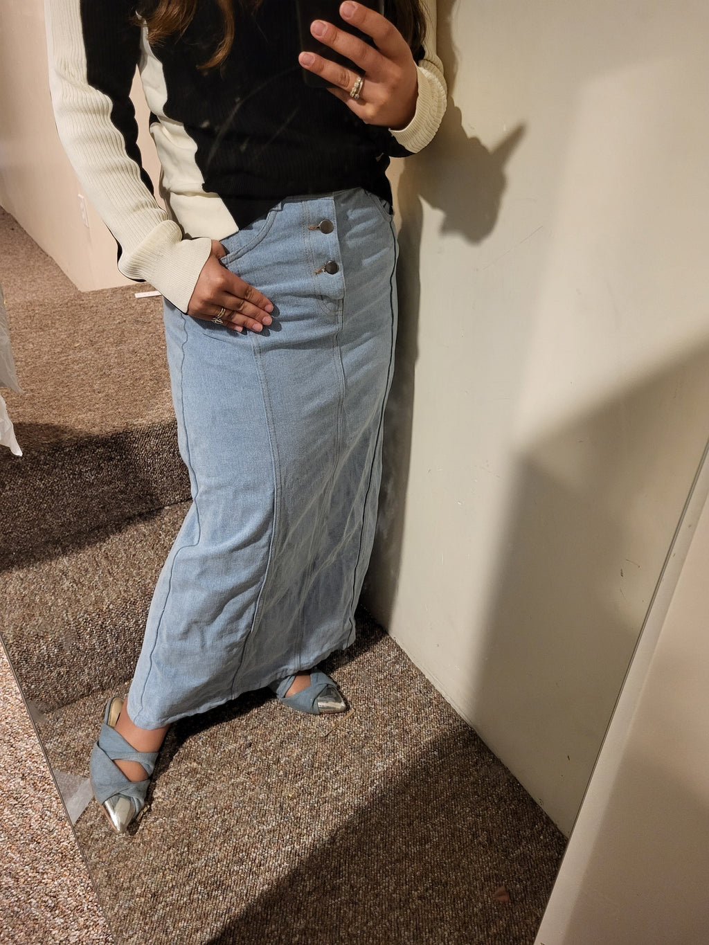 profile-nyc LONG DENIM A SKIRT — skirt category context