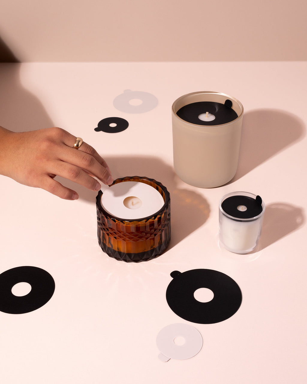 eco matte black candle dust covers – makesy®, view 3