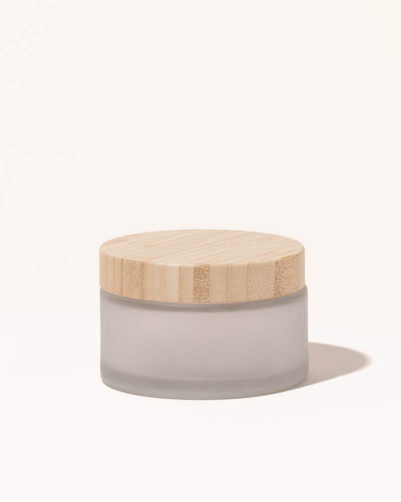 6.7oz / 200ml frosted glass & bamboo jar – makesy®