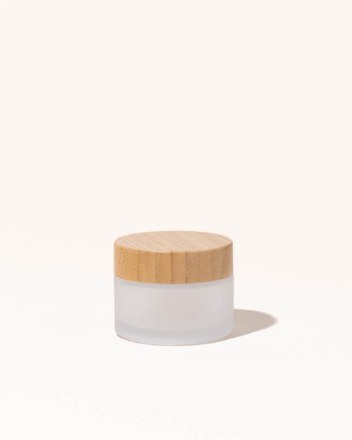 1.7oz / 50ml frosted glass & bamboo jar – makesy®