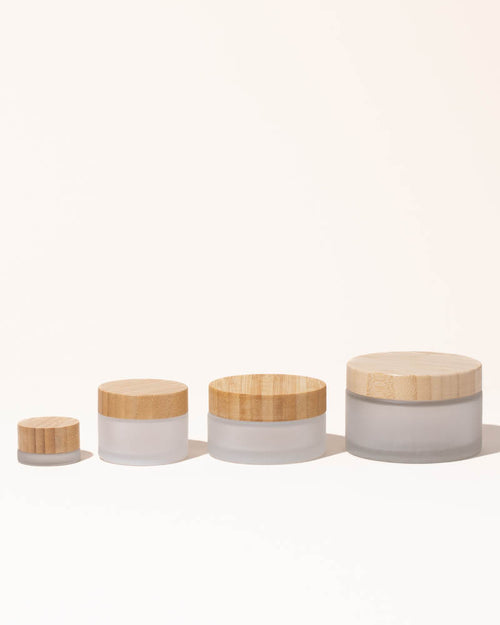 1.7oz / 50ml frosted glass & bamboo jar – makesy®, view 2