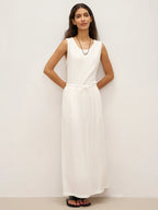 LINTICO Linen Elastic Waist Drawstring Maxi Skirt NINA — lifestyle worn / used context