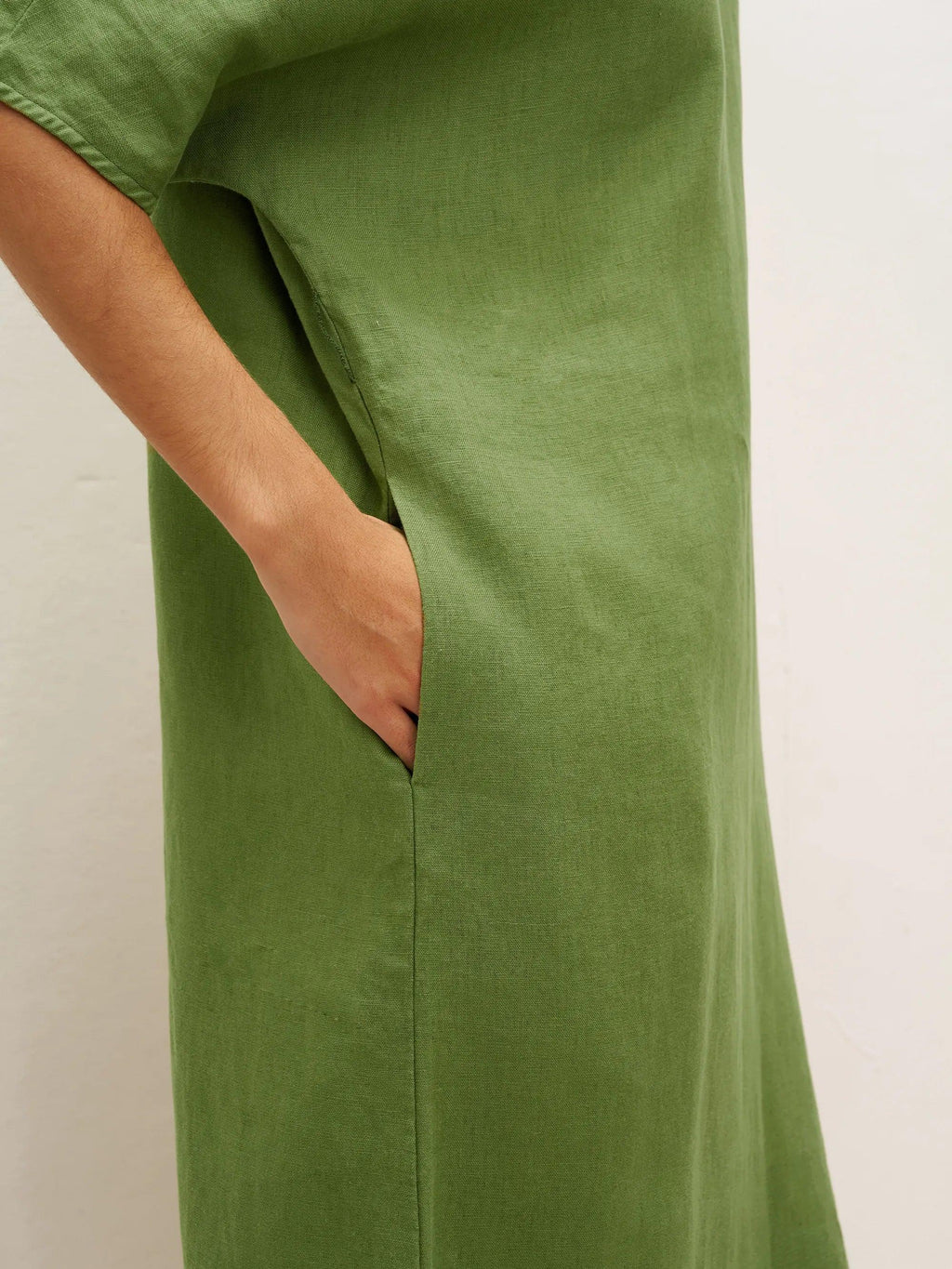 LINTICO 100% Linen Oversized O-Line Belted Midi Dress LORETTA—Multi-Way Wear — detail shot 7