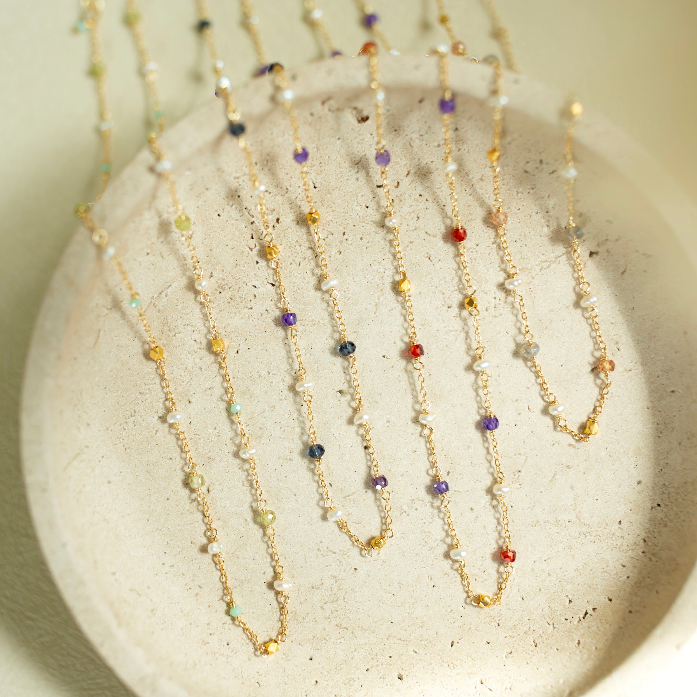 PARKEN JEWELRY Gemstone Martini Chains — construction detail