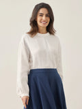 LINTICO LINTICO 100% Linen Mock Neck Long-Sleeve Top DEANNA — main product shot