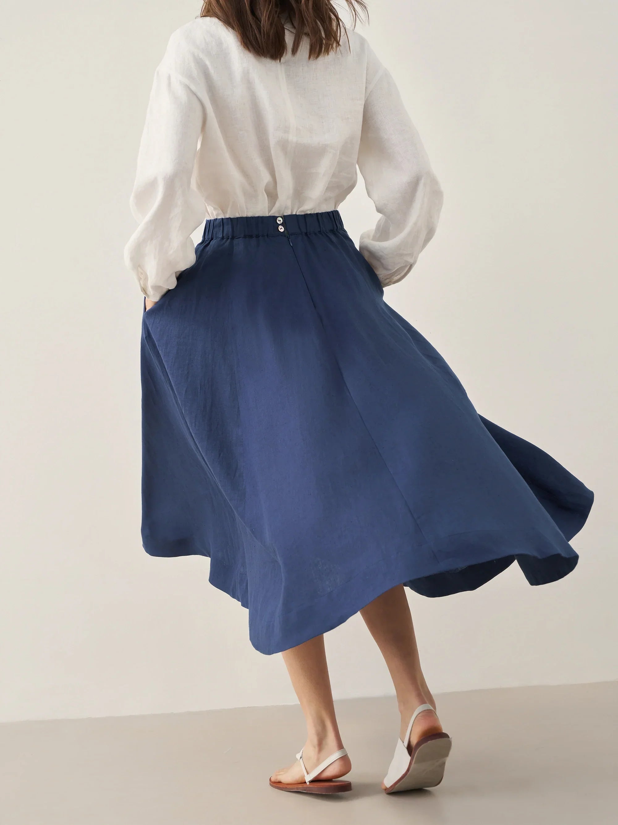 LINTICO 100% Linen A-Line Skirt JEMMA — lifestyle worn / used context
