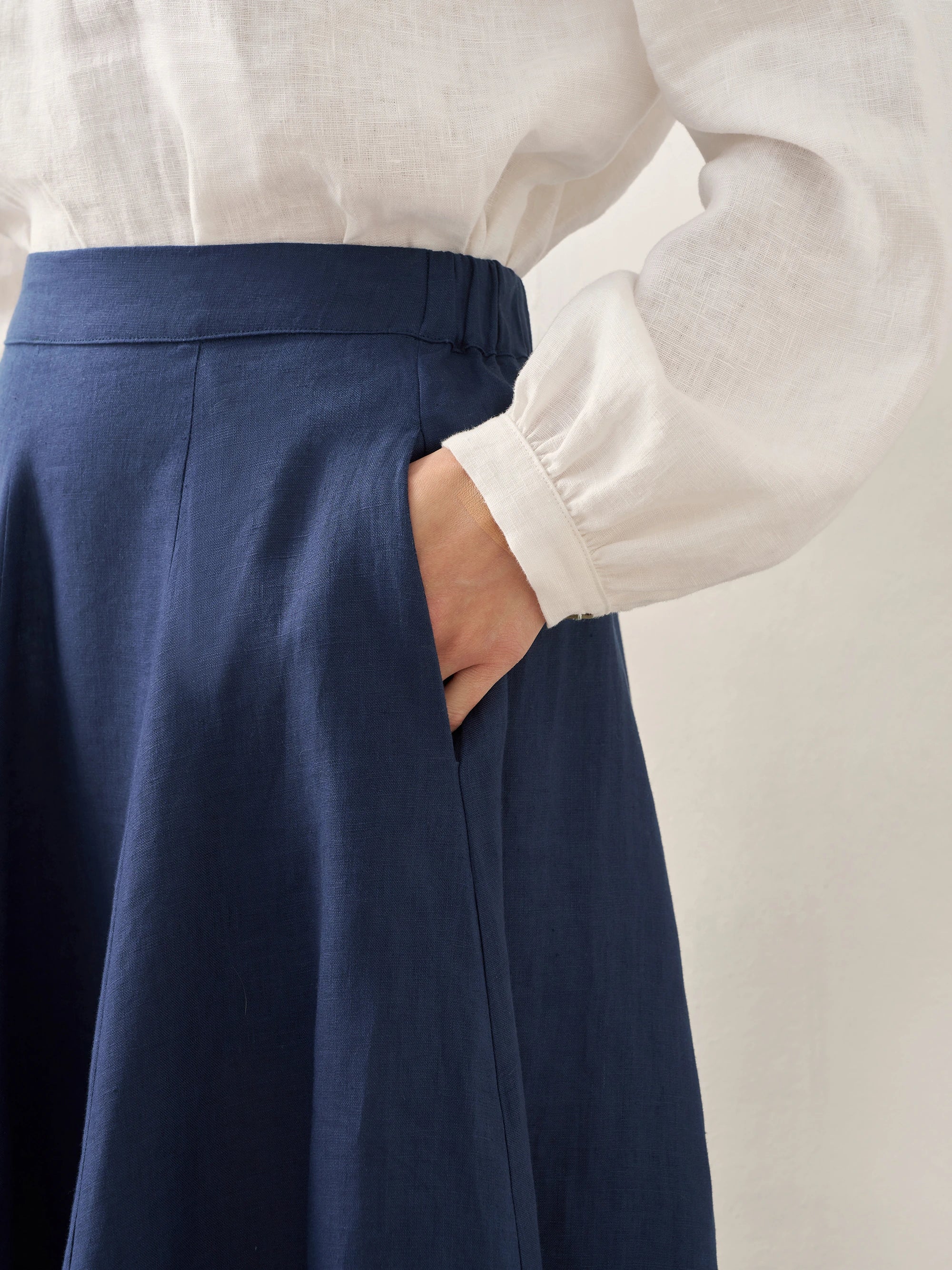 LINTICO 100% Linen A-Line Skirt JEMMA — detail shot 8