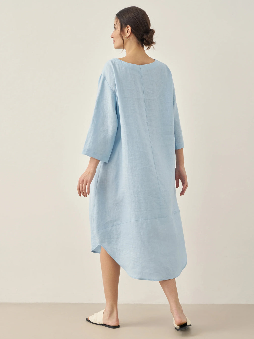 LINTICO LINTICO 100% Linen Bateau Neck Midi Dress BROOKE — dresses-midi dresses-linen category context