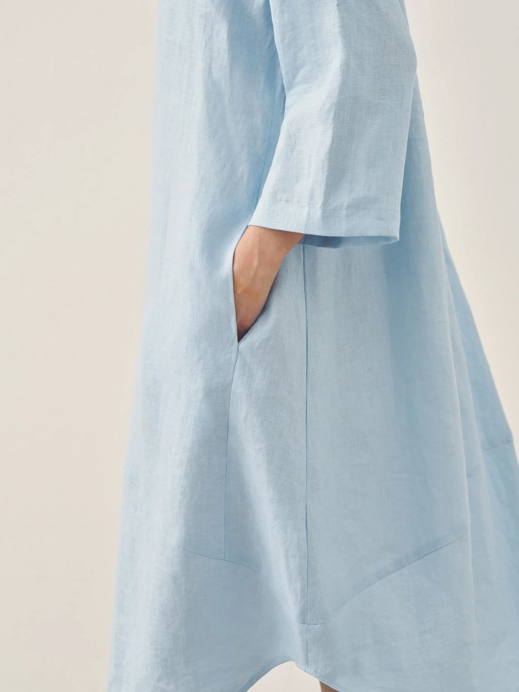 LINTICO LINTICO 100% Linen Bateau Neck Midi Dress BROOKE — detail shot 7