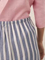 LINTICO Linen Striped Drawstring Skirt ELISE — detail shot 10
